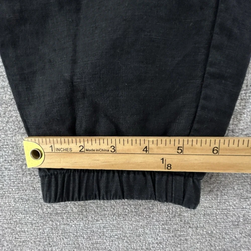 Athleta Cabo Linen Jogger Pants Women Size 6 Petite Black Activewear - Picture 9 of 10